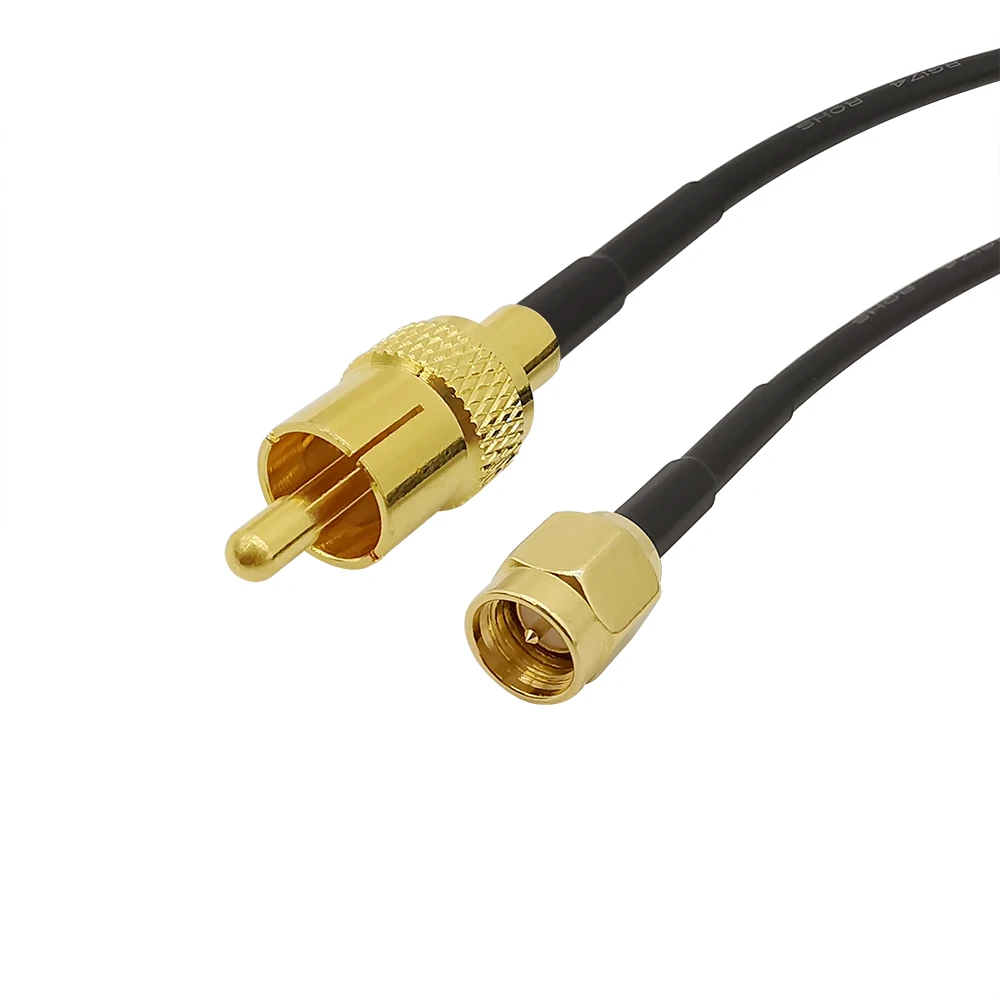 

Переходник со штекера RCA на штекер SMA, коннектор Pigtail RG174 RF, Соединитель с разъемом SMA на RCA, Удлинительный кабель для видеорегистратора