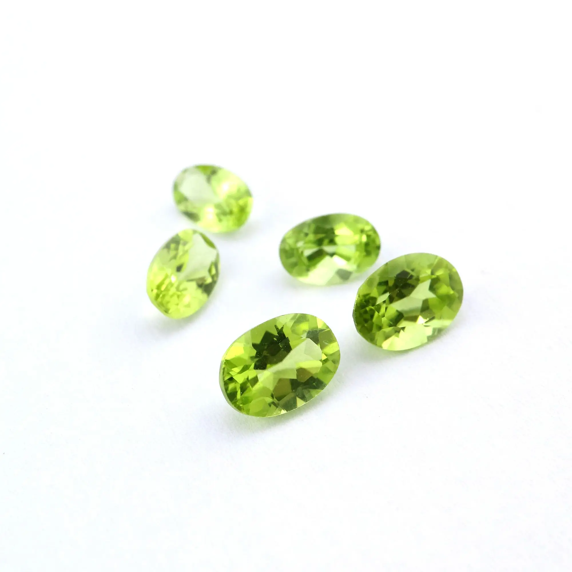1Pcs Oval Green Peridot August Birthstone Faceted Cut Loose Gemstone Natural Semi Precious Stone DIY Jewelry Supplies 4120122 | Украшения и