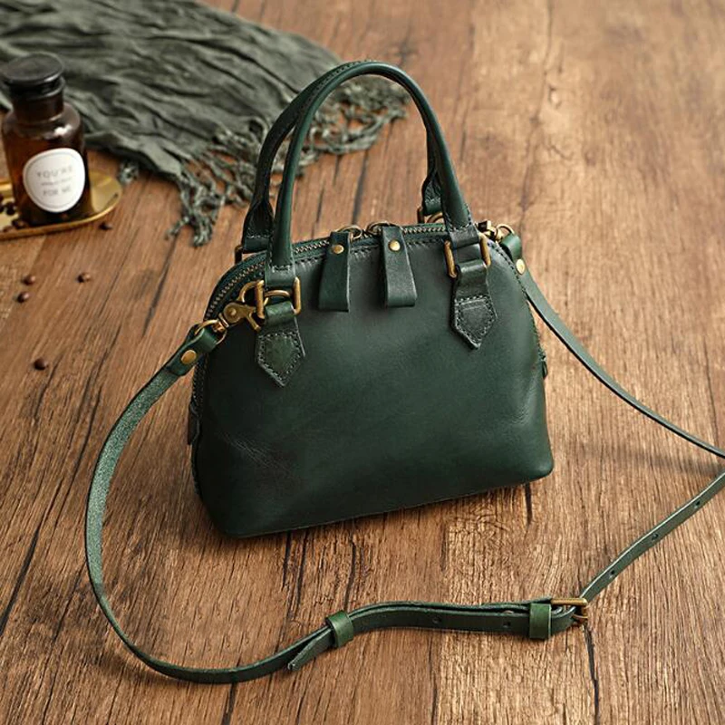 

Fashion Shell Trend Handbags Women Genuine Leather Small Crossbody Bags Classic Solid Style Shoulder Bag Stylish Tote For Ladies
