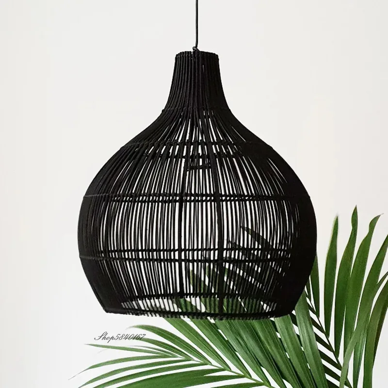 Vintage Rattan Pendant Lights Hand-woven Hanging Lamp for Living Room Decoration Dining Lamps E27 Suspension | Освещение