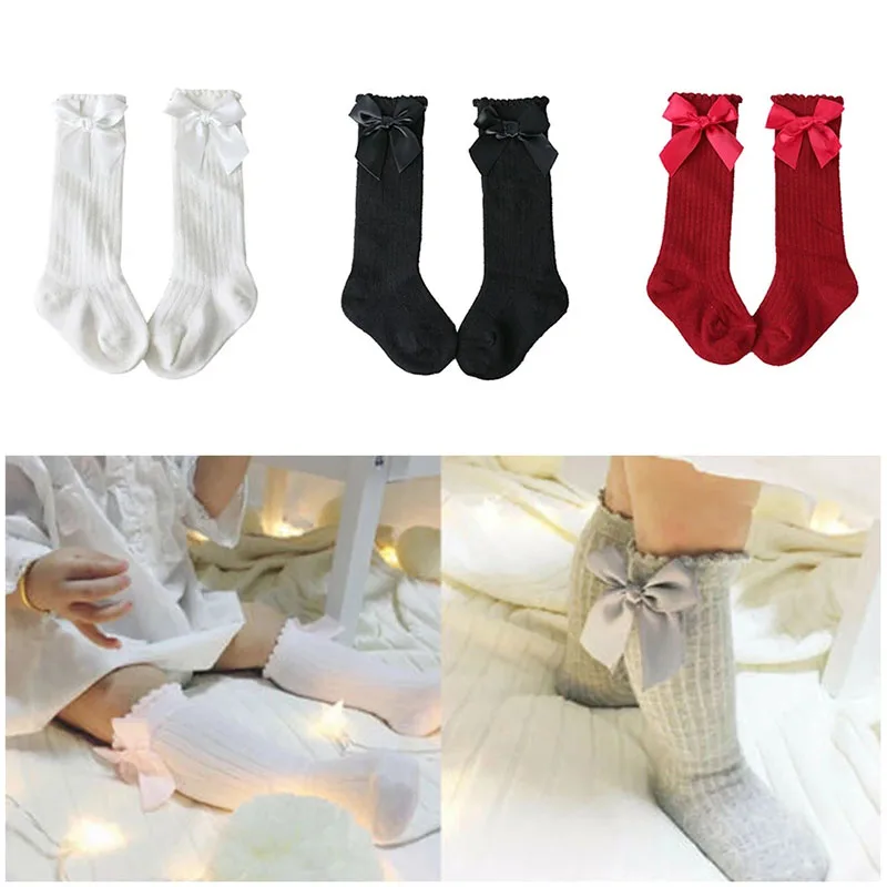 Новинка однотонные детские носки Ранняя обувь длинные мягкие хлопковые до