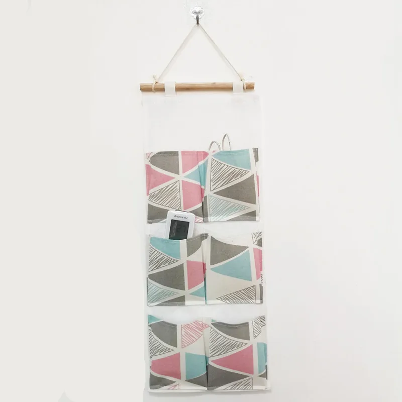 

Cotton Linen Cloth Storage Hanging Bag Household Wall-mounted Storage Bag Waterproof Organizers Storage Bag for Bathroom Bedroom