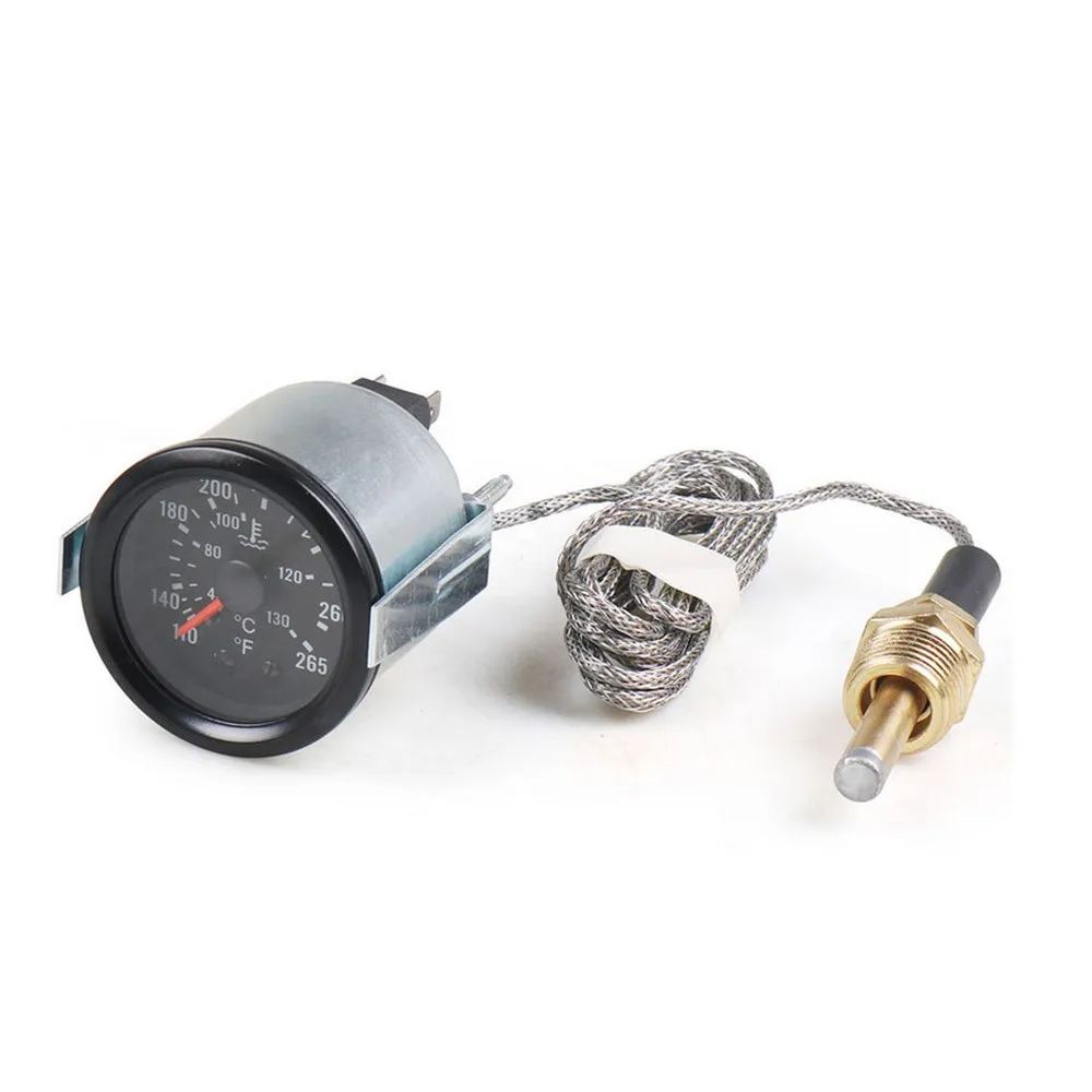 

2 Inch 52mm Pointer Mechanical Water Temperature Gauge With Temperature Sensor 130℃/265℉ Double Scale Instrument