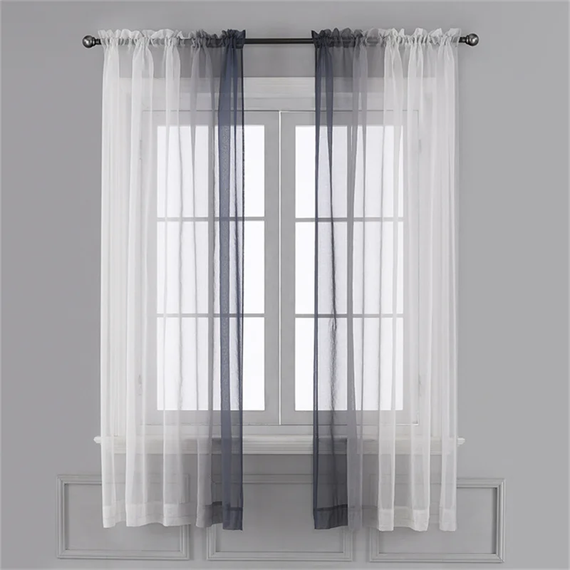 Тюлевая занавеска градиентного цвета для комнаты спальни декоративные кухонные