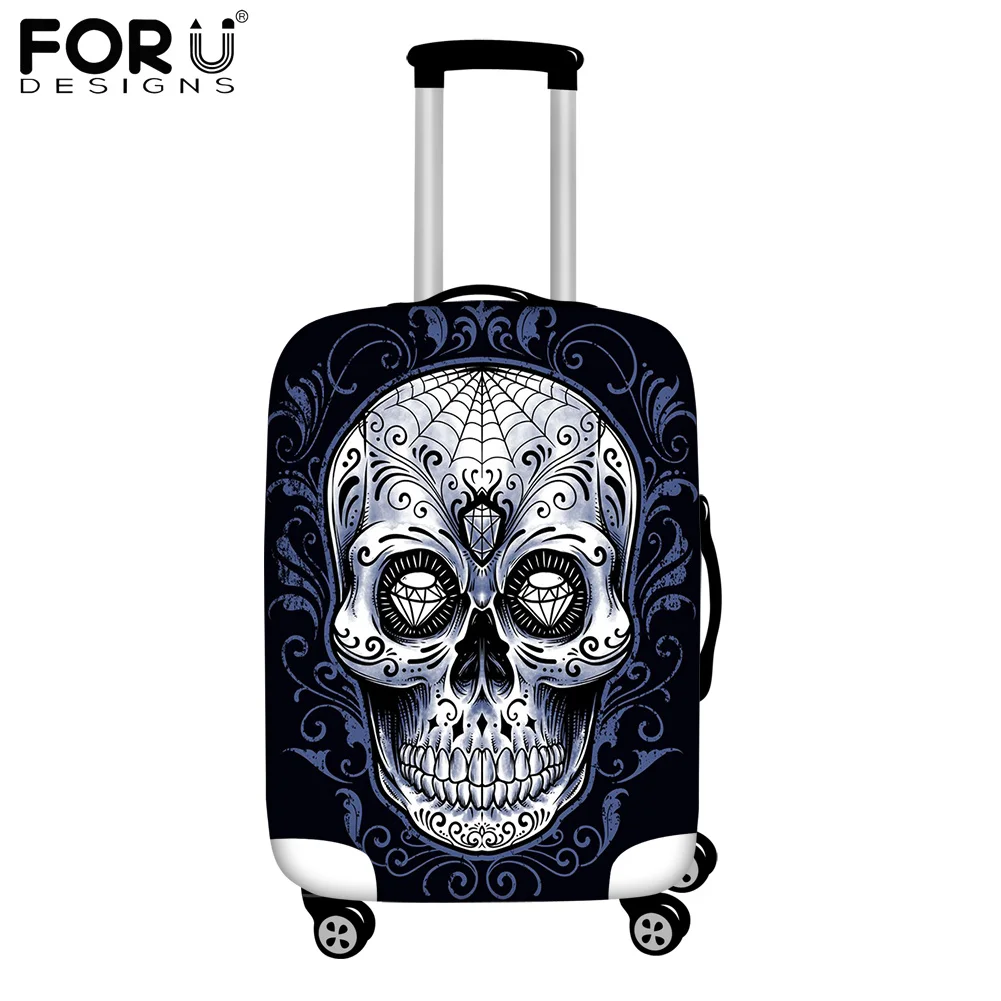 

FORUDESIGNS 3D Gothic Skull Print Luggage Case Suitcase Protective Covers Elastic Thicker Travel Accessories Case Dust Cover New