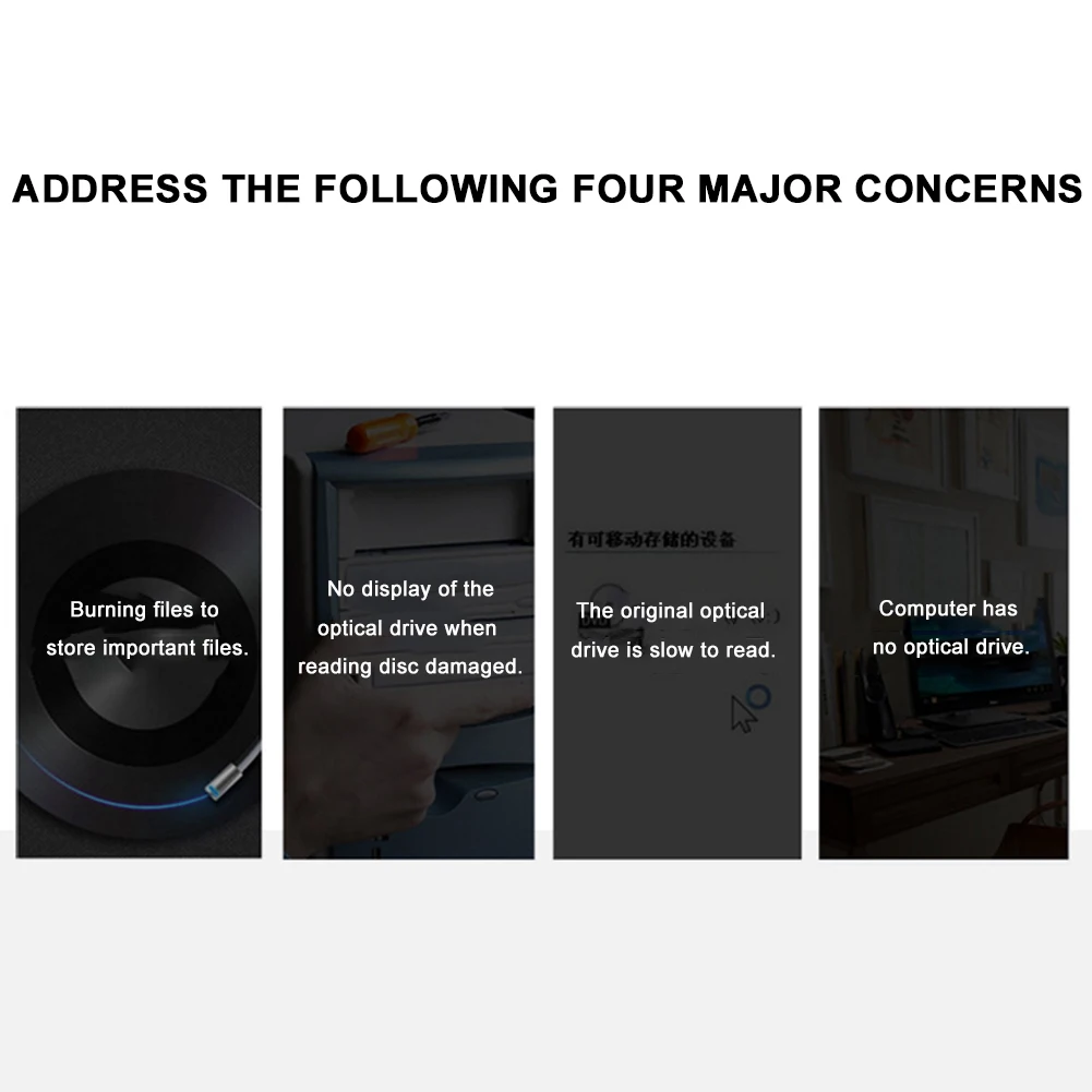 

External USB 3.0 DVD RW CD Writer Slim Carbon Grain Drive Burner Reader Player For PC Laptop Optical Drive