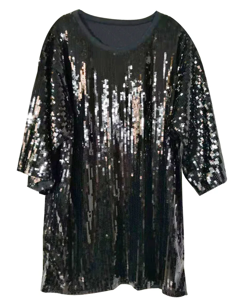 Свободные однотонные футболки в стиле Харадзюку большого размера с бисером