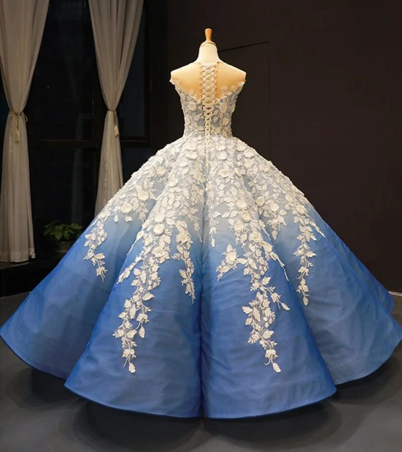 Robe de soiree вечерние платья градиентного цвета 2020 Прозрачная Кружевная аппликация