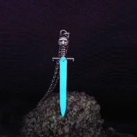 2020 men classic glow in the dark cat sword snake pendant necklace punk style necklace for men necklaces fashion jewelry gifts