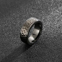 haoyi vintage irregular texture ring for men stainless steel fashion personality finger jewelry
