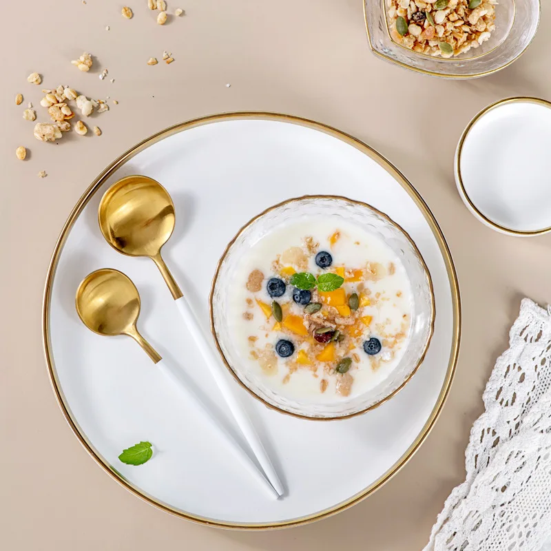 4 шт. чайная ложка из нержавеющей стали десертная золотой чай кофе посуда