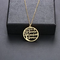 lateefah custom necklace tree of life golden family tree women letter necklace stainless steel accessories for girls women gifts