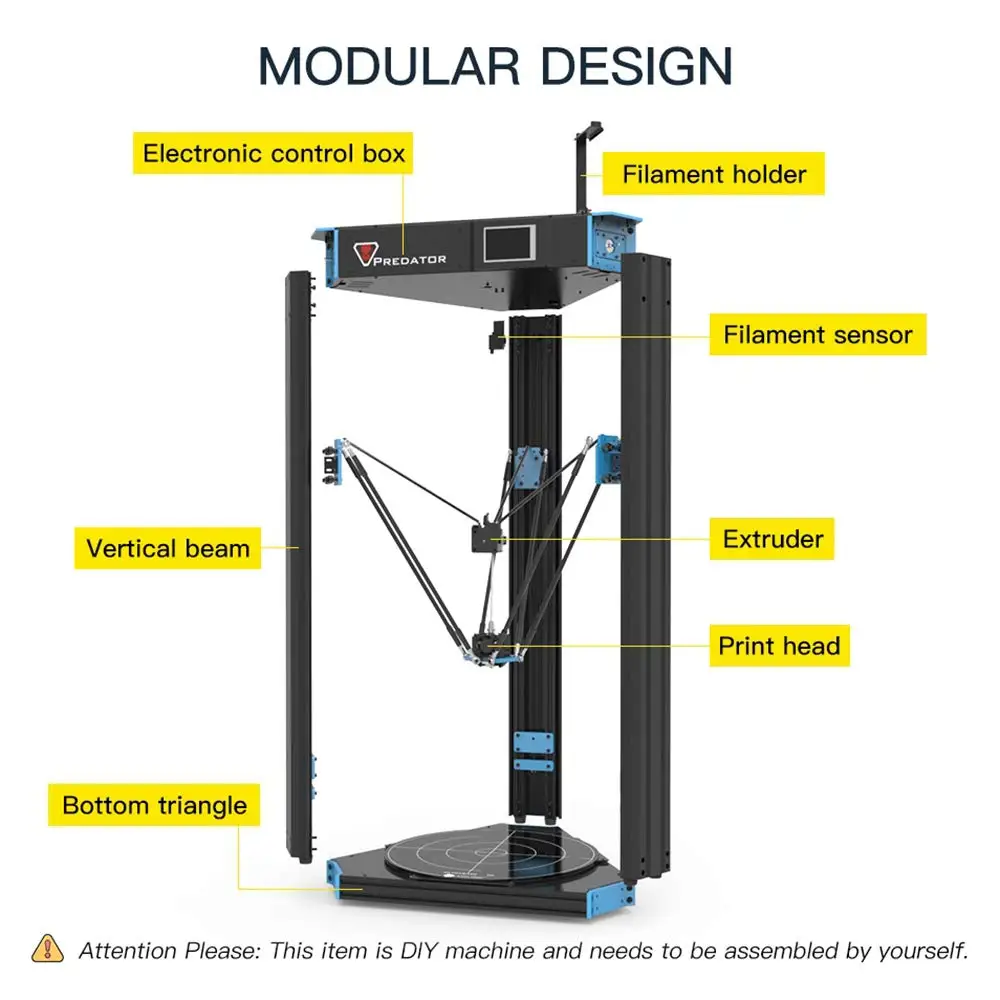 ANYCUBIC Predator, 3d принтер, самый большой шкив 370x370x455 мм, автоматическое выравнивание, большой металлический 3d принтер, DIY набор, impresora 3d