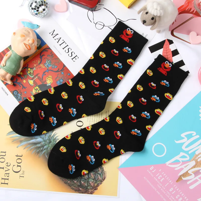 Женские носки забавные хлопковые для девочек уличная одежда Мультяшные короткие