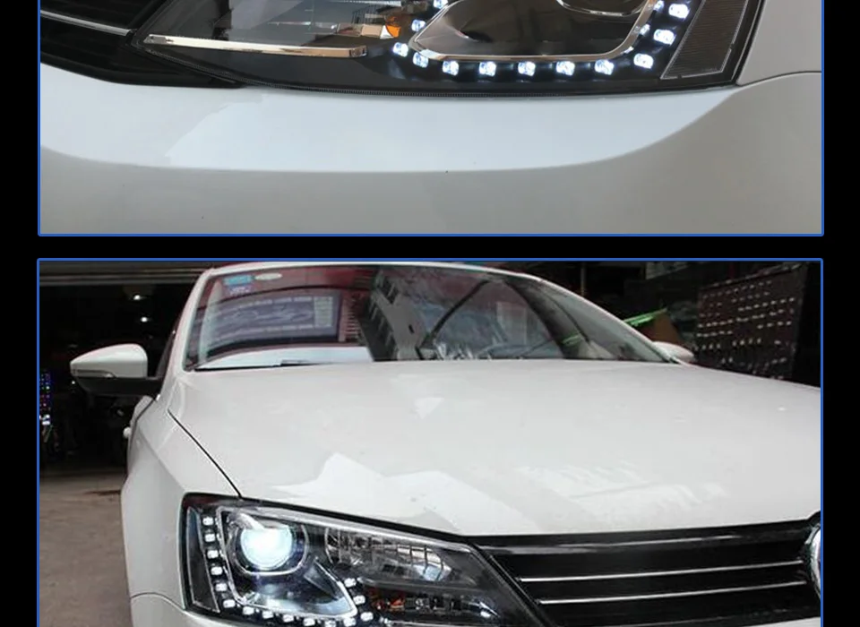 Головной фонарь для автомобиля VW 2011- Jetta Gli MK6 фары Противотуманные фары Дневные ходовые огни DRL H7 светодиодный Биксеноновая лампа автомобильный аксессуар