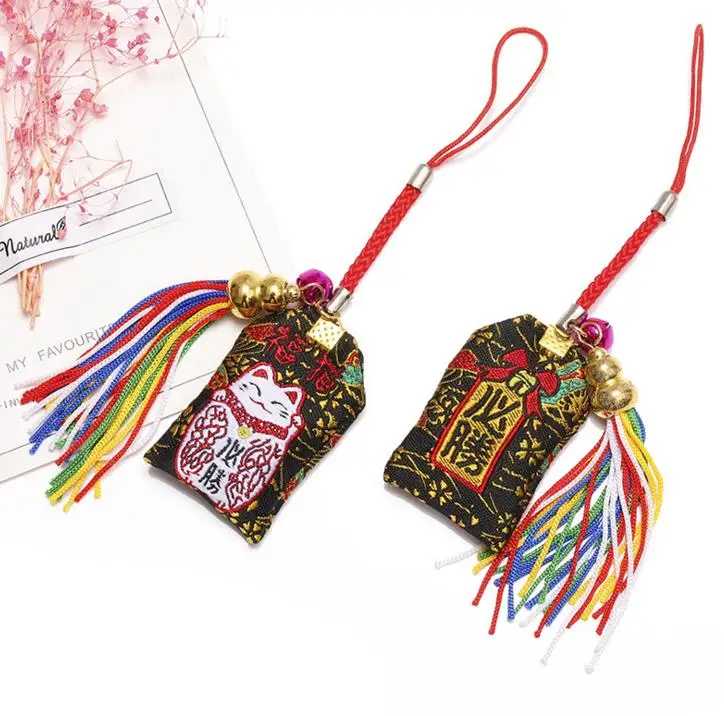 5 1 шт. Kawaii японский Omamori Cat Lucky Hapiness кулон держатель для ключей мальчик семья ребенок подарок вечерние сувениры - Цвет: 5