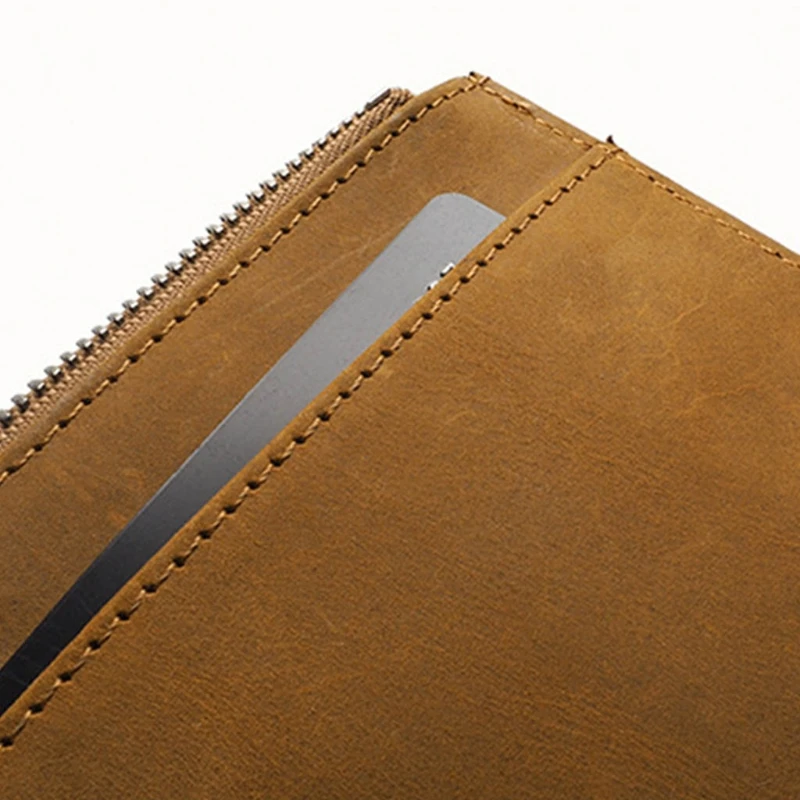 

Men Credit ID Card Holder Wallet Vintage Leather Zipper Coin Pocket Purse Pouch M68C