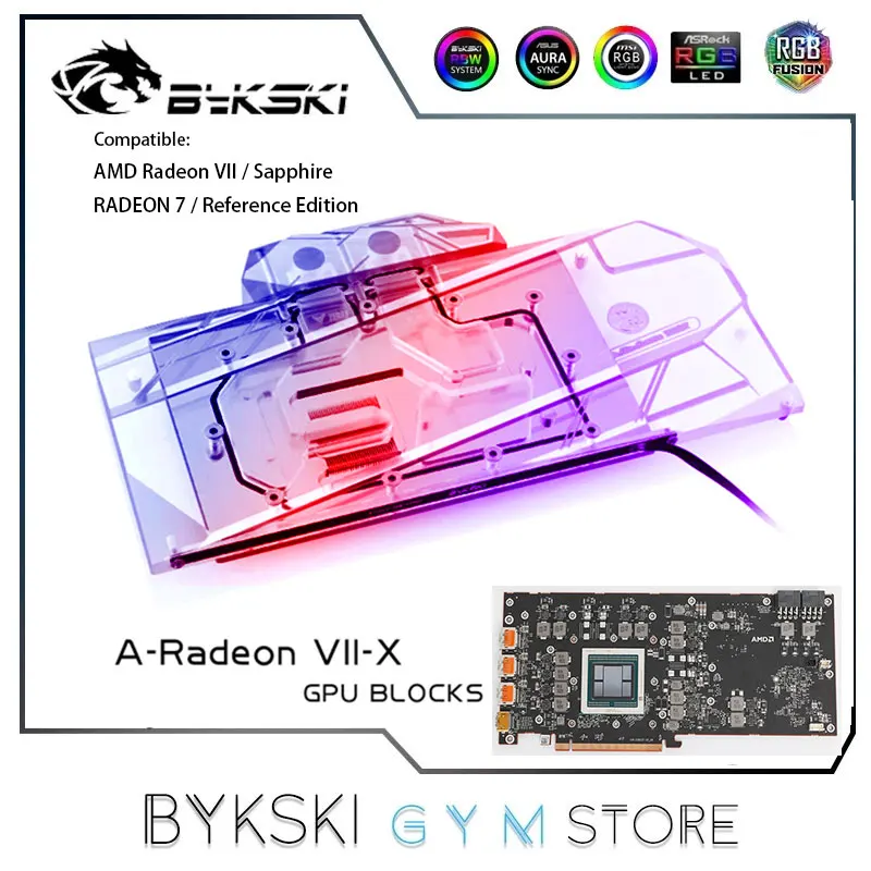 

Bykski VGA воды блок для AMD Radeon VII/Сапфир RADEON 7/справочное издание/полное покрытие Медь радиатор A-Radeon VII-X