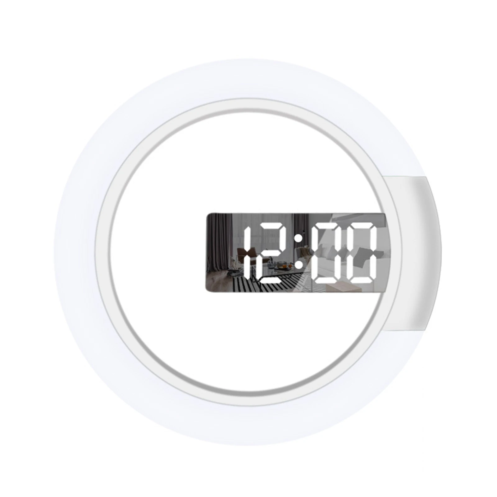 

3D LED Digital Wall Clock Alarm Mirror Hollow Watch Table Clock 7 Colors Temperature Nightlight For Home Living Room Decorations