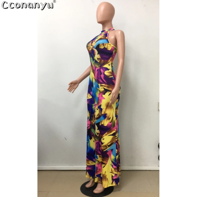 Женские летние разноцветные платья без рукавов женское длинное пляжное платье