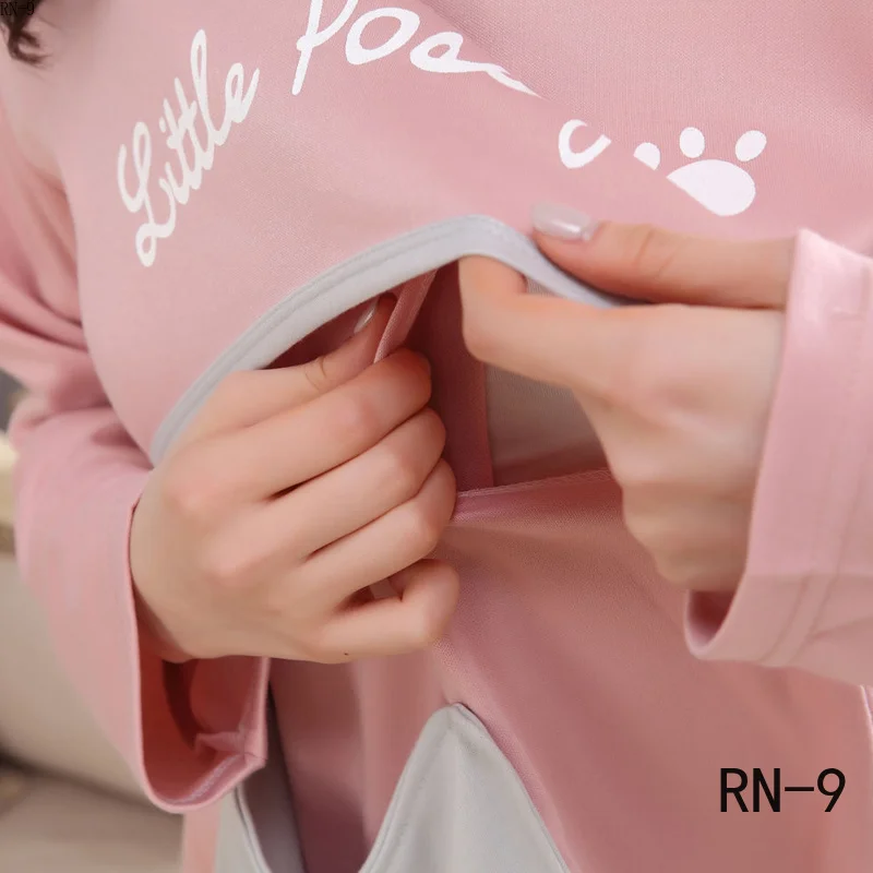 Весна 2020 комплект одежды для беременных женщин пижама кормящих ночная рубашка