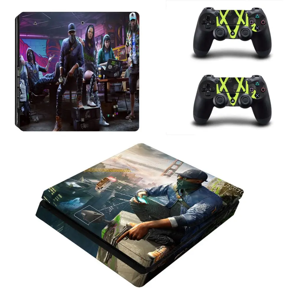 PS4 Slim sticker s Watch_Dogs 2 PS 4 Play station Skin Adesivos для playstation консоли и контроллера|Наклейки| |
