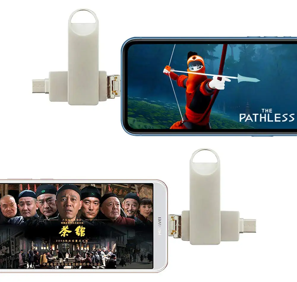4 в 1 Usb флеш накопитель 256 ГБ 128 Micro USB Type C и 3 0 порты для iPhone/Android смартфонов/MacBook|USB
