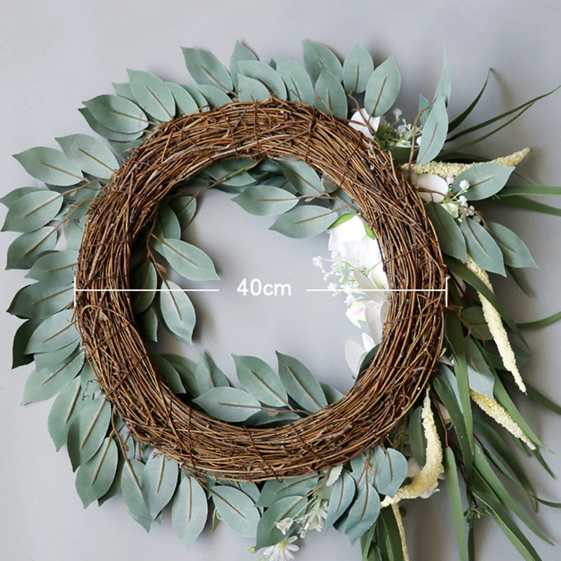 

Artificial Phalaenopsis Wreath Christmas Wreath for Front Door Wall Windows Wedding Party Farmhouse Home Decoration