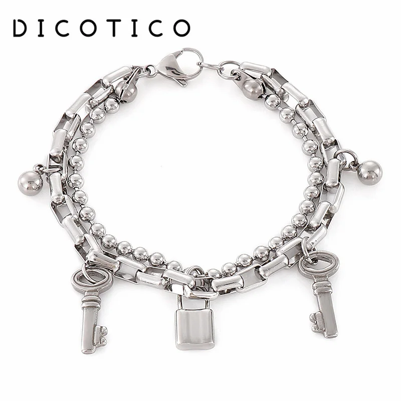 Женские браслеты с шармами Дубай золотистые и Серебристые из нержавеющей стали