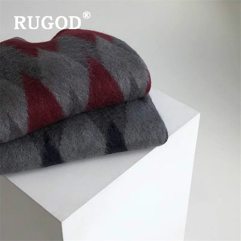 RUGOD 2019 Новый женский шерстяной смешанный флисовый свитер с круглым вырезом