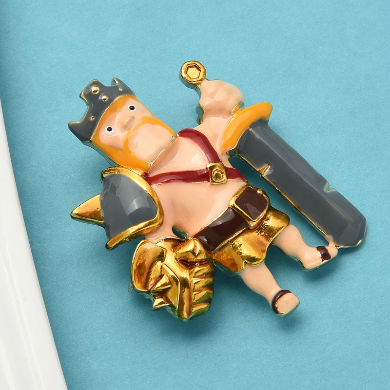 

Wuli&baby Enamel With Sword Warrior Soldier Brooches For Game Lover Figure Party Casual Brooch Pins Gifts