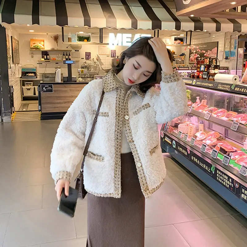 Модная верхняя одежда Меховая куртка Женская винтажная стеганая с длинным