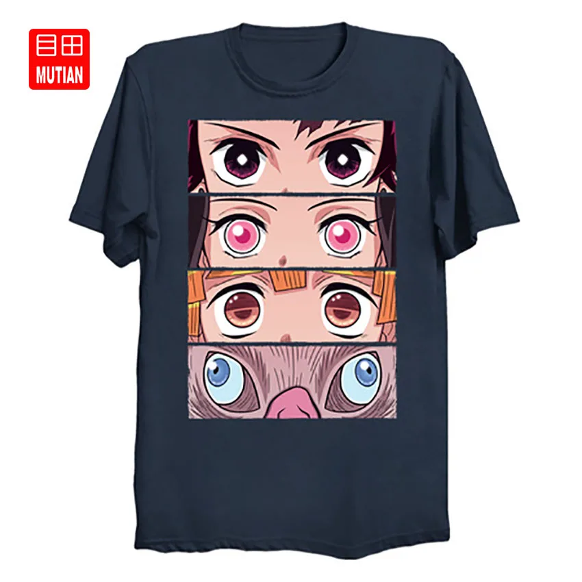 Demon Eyes футболка demon slayer Манга Аниме kimetsu no yaiba tanjiro nezuko zenitsu inosuke|Мужские футболки| |