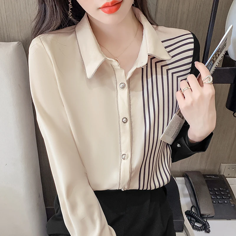 

Рубашка женская с длинным рукавом, топ в винтажном стиле, Свободная блуза с квадратным вырезом, прямая сорочка для офиса, осень 2021