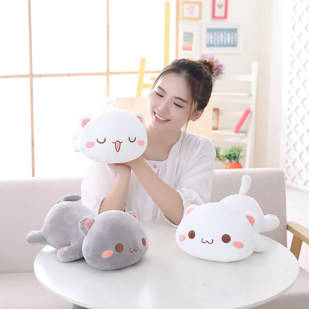 Kawaii Лежащая Кошка Животное Кукла Плюшевая мягкая подушка под спину Подушка детская игрушка подарок мягкая мультяшная Подушка подарок ребенку на Рождество новинка