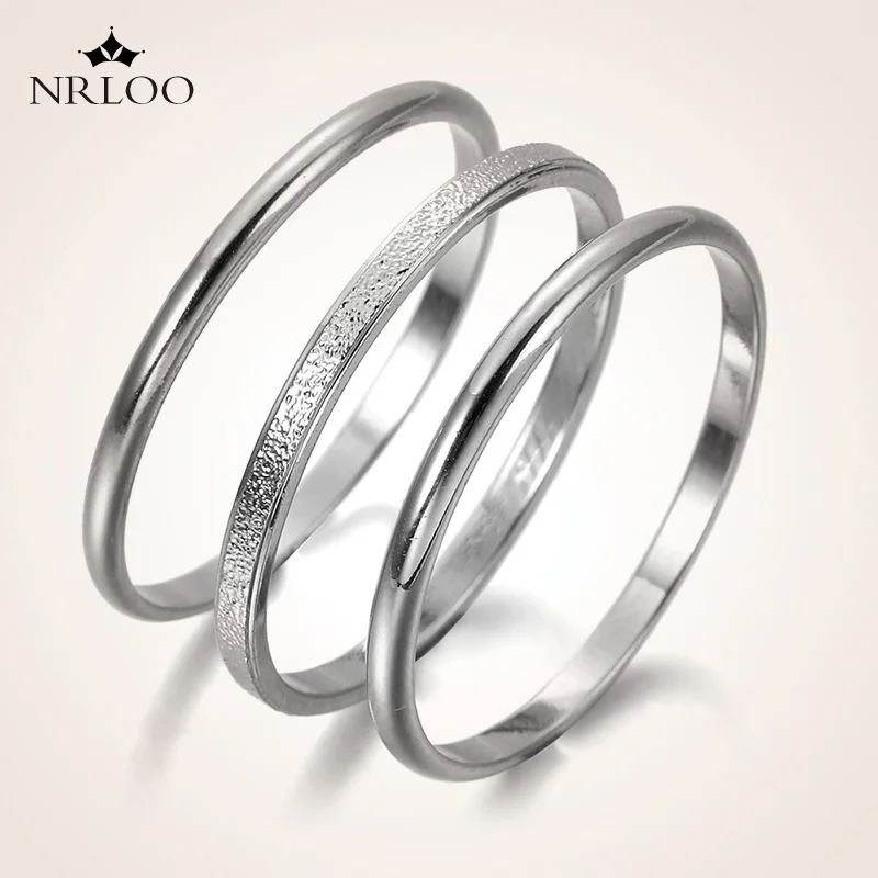 

Three-Piece Fashion Wedding Ring Silver-Plated Jewelry Simple Style Gold-Plated Frosted Couple Commemorative Ring Ladies Men