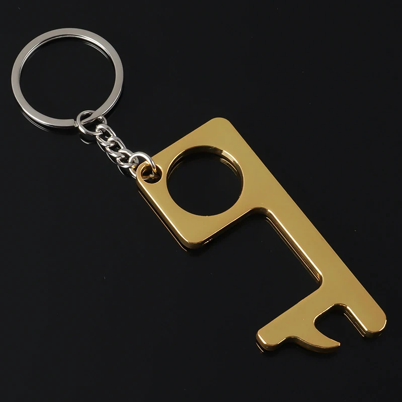 Bottle Opener Non-Touch Door Keychain Multifunctional Metal With Key Ring Safe Elevator Tools Contactless Hot | Дом и сад