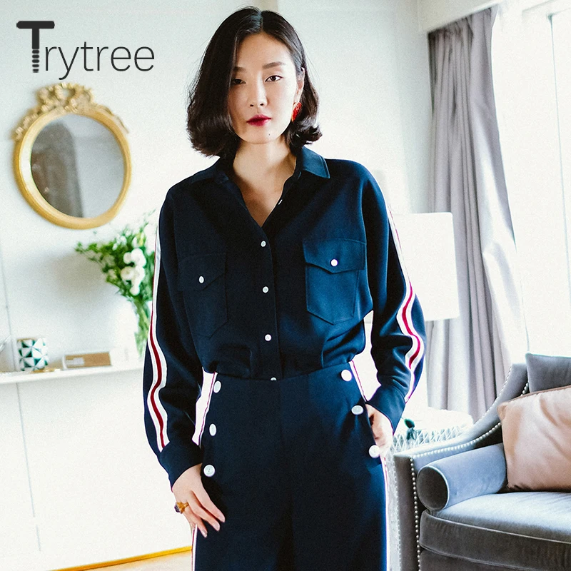 Trytree комплект из двух предметов для осени и зимы повседневный однобортный Топ с