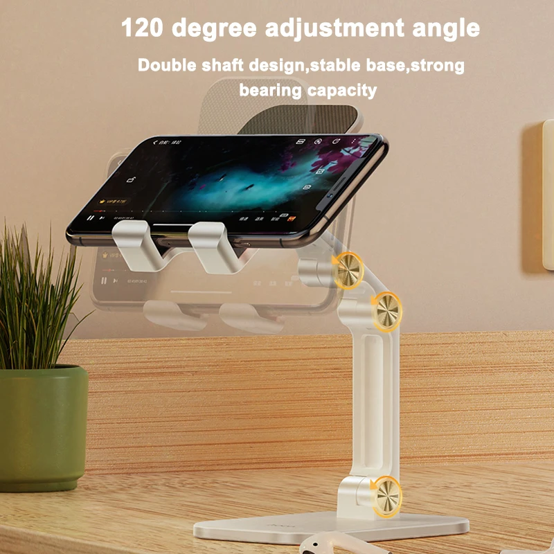 hoco desktop tablet holder foldable extend support desk mobile phone holder stand adjustable for iphone 13pro ipad xiaomi table free global shipping