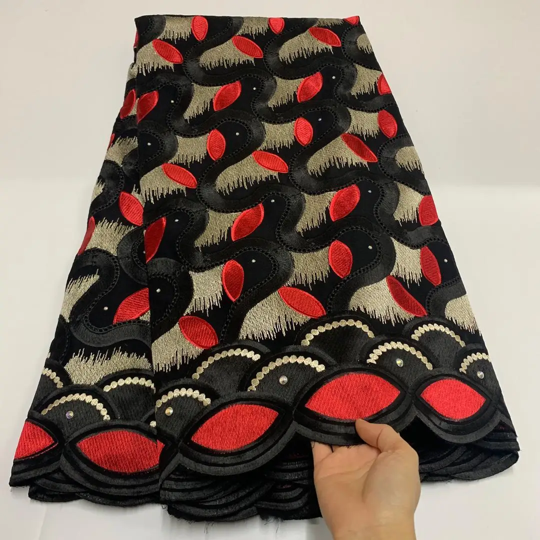 

Swiss Voile Lace Cotton Material For Women Dress Black Nigerian Lace For Women Party Dress