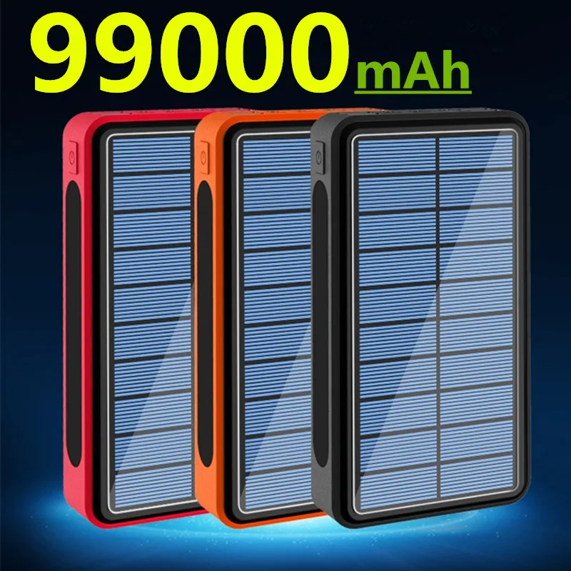 99000mAh беспроводной Солнечный внешний аккумулятор портативный телефон Быстрая