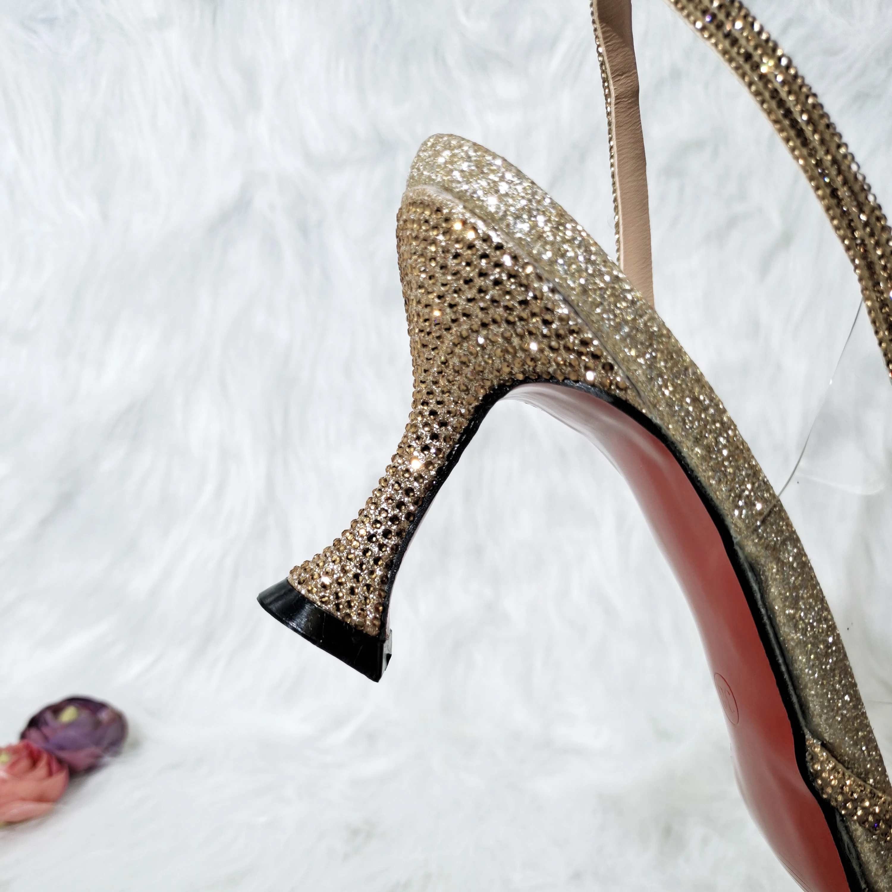 QSGFC Gold Comfortable Streamline Pointed Shoes Noble Ladies Stiletto Shoes Matching Bag Wedding Or A Pair Of Shoes