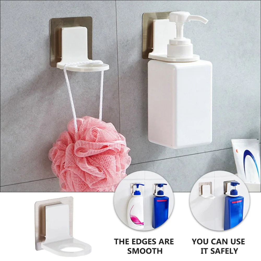 

10pcs Self Adhesive Hand Sanitizer Holder Wall Mounted Shower Bottle Rack