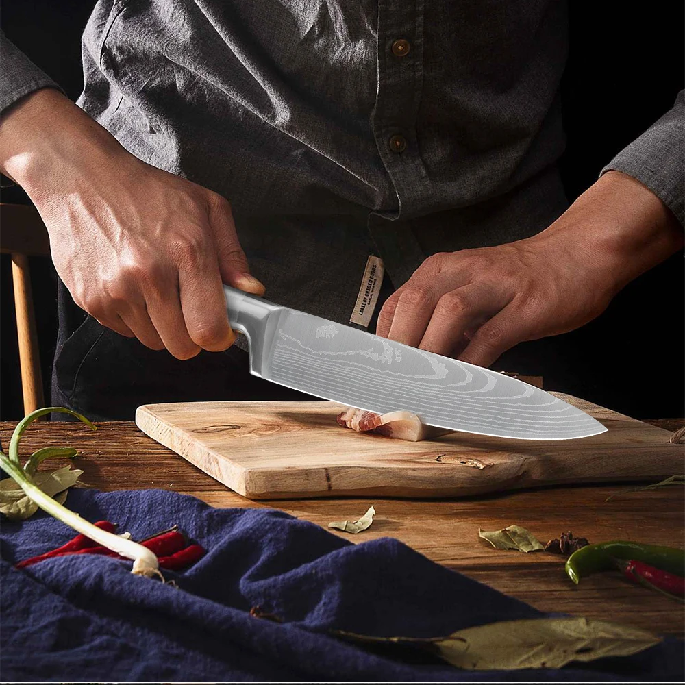 Набор ножей из нержавеющей стали XYj ножи шеф-повара сантоку с острым лезвием нож