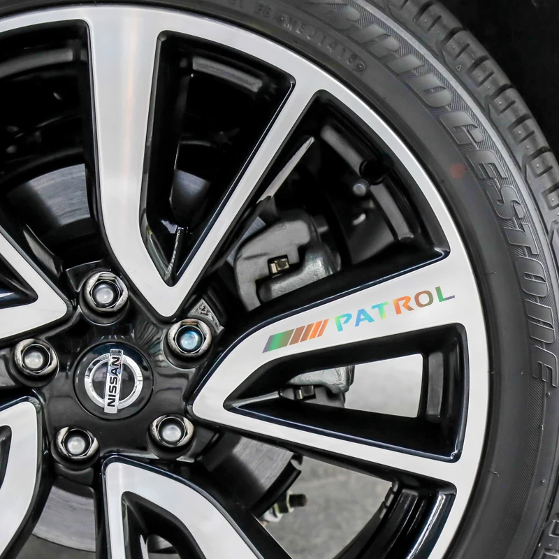 Auto Rims Wheel Hub Stickers for Nissan Patrol Y60 Y61 Y62 car reflective stickers Car Accessories |