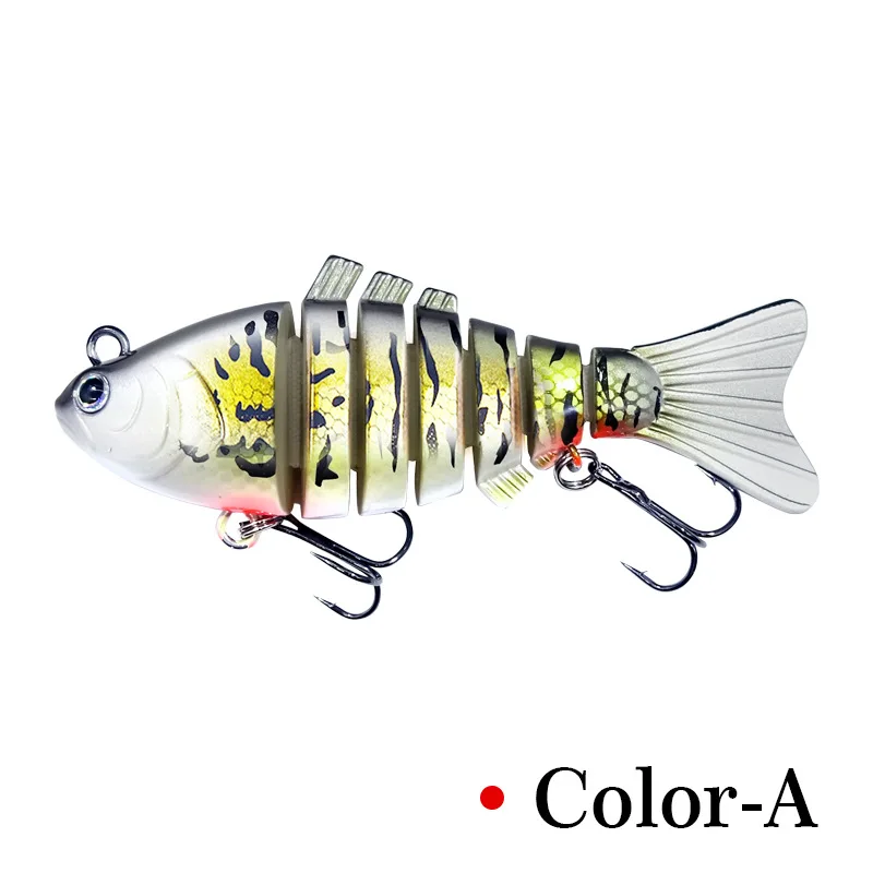 

9.5cm/24G Fishing Lure 7 Sections Swimbait Fishing Bait 6# Hook Lifelike Fishing Tackle Multi Jointed Artificial Bait 6 Colors