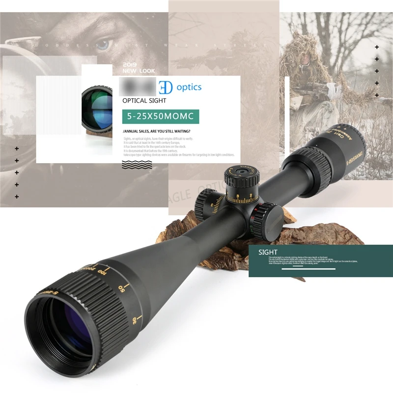 Тактический 5-25x50aомхв оптика для пневматической винтовки с красной точкой
