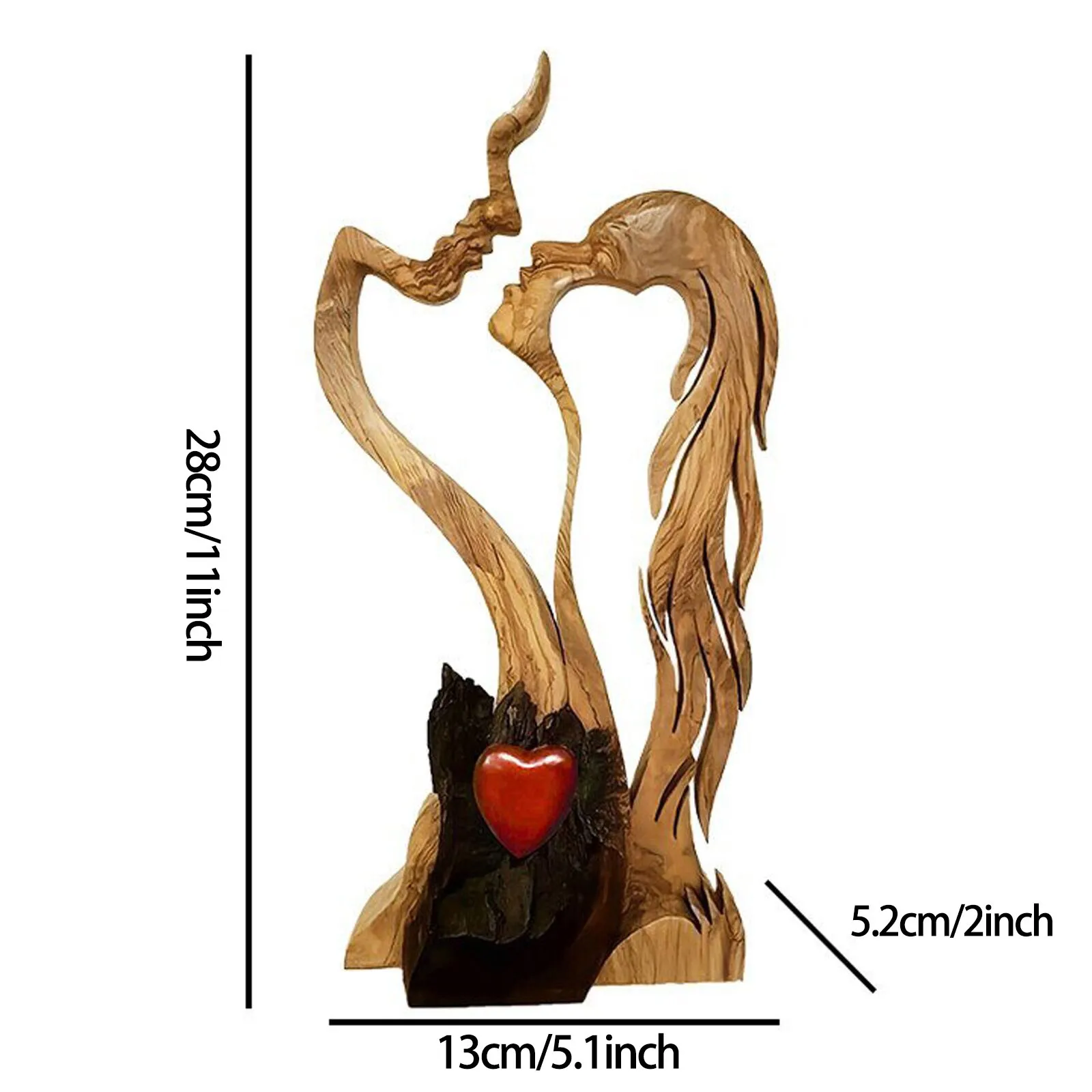 

Love Eternal Wood Ornaments Indoor Wooden Ornaments Wooden-heart Sculpture Desk Decorations Great Gifts for Couples#g3