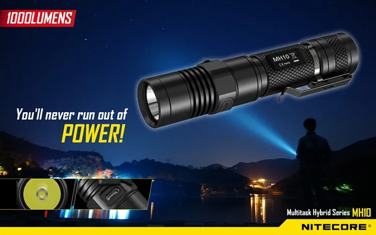 Nitecore MH10 тактический флэш-светильник Cree XM-L2 1000 Люмен usb зарядка поиск поход ручной светильник+ 1 шт. 2300 мАч 18650 B