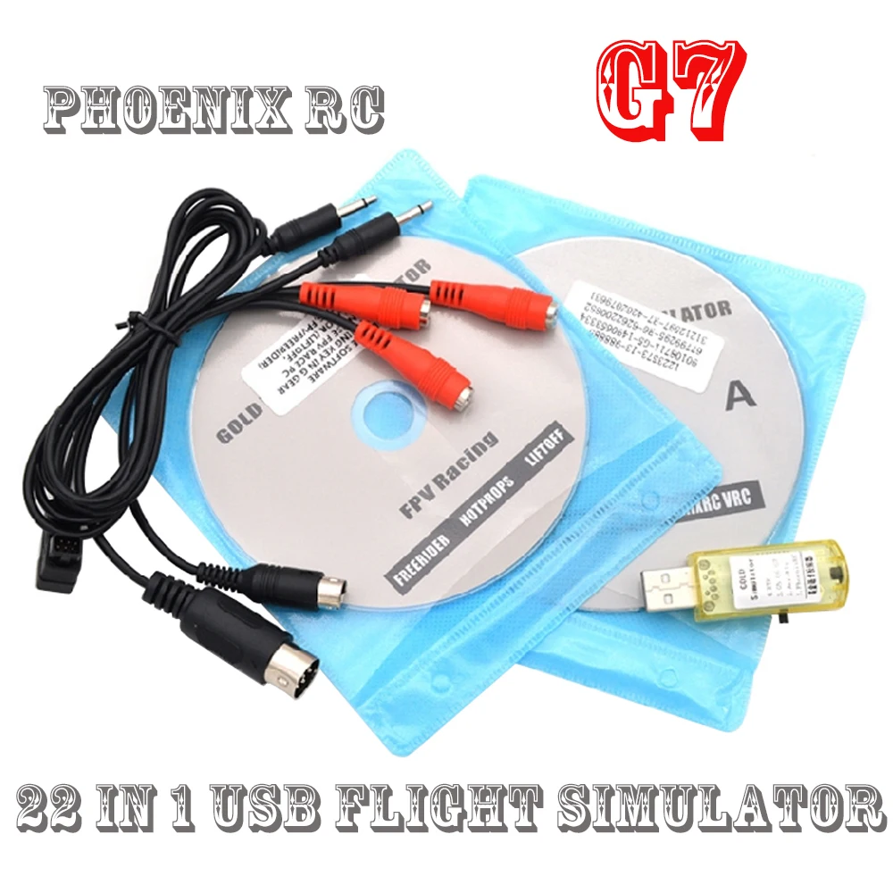 22 в 1 G7 RC USB Золотой симулятор полета с кабелем Phoenix 5 0 для XTR Aerofly VRC FPV гоночный Дрон